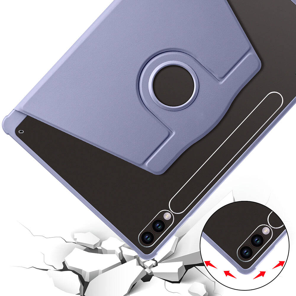 Galaxy Tab S10 Plus Kılıf Zore Termik Kalem Bölmeli Dönebilen Standlı Kılıf Koyu Yeşil