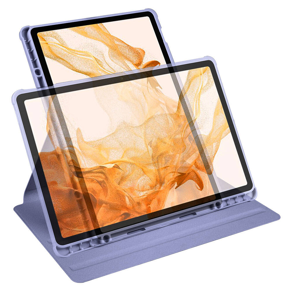 Galaxy Tab S10 Plus Kılıf Zore Termik Kalem Bölmeli Dönebilen Standlı Kılıf Gri