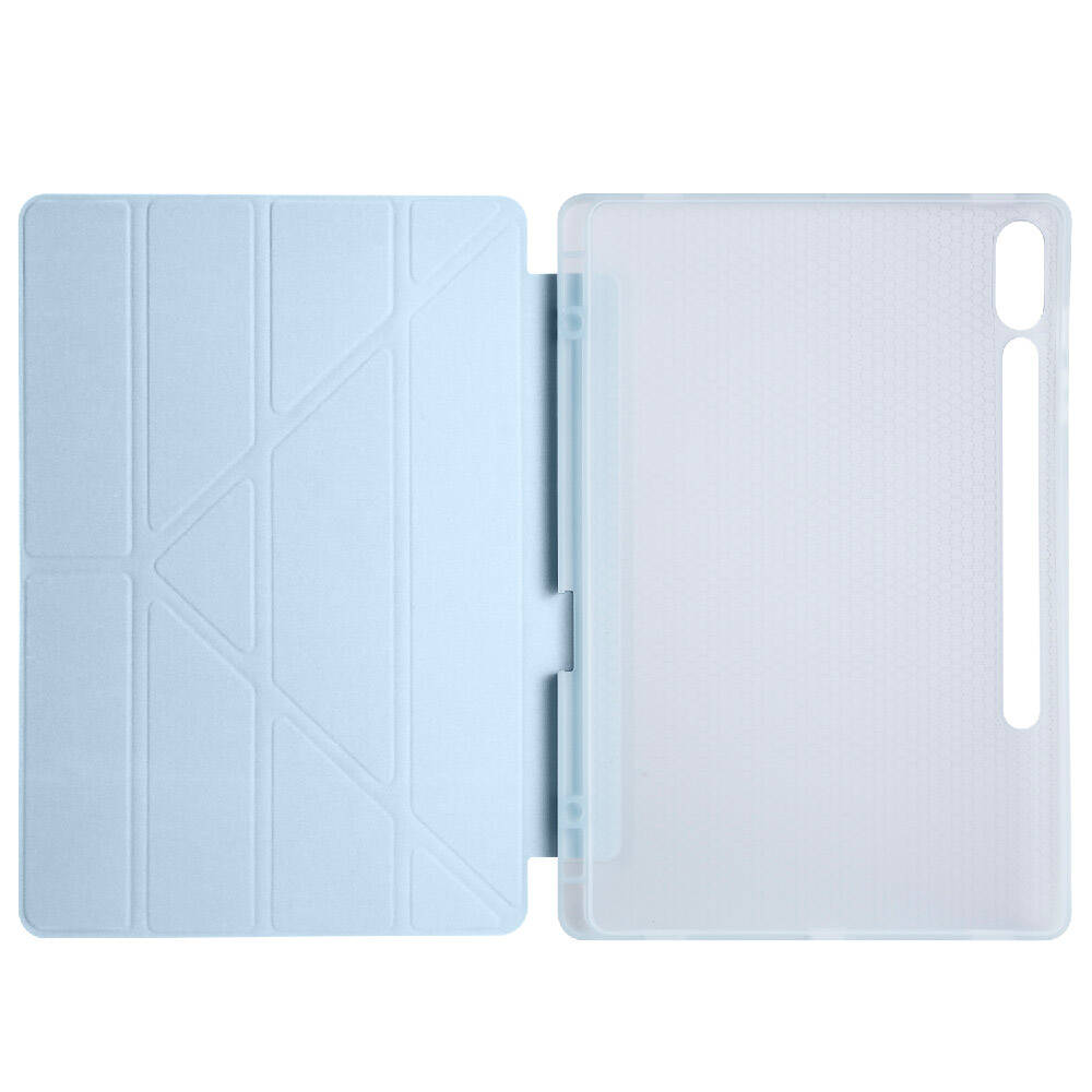 Galaxy Tab S10 Plus Kılıf Zore Tri Folding Kalem Bölmeli Standlı Kılıf Gri