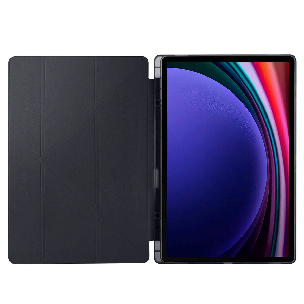 Galaxy Tab S10 Ultra Kılıf Zore Tri Folding Kalem Bölmeli Standlı Kılıf Mor