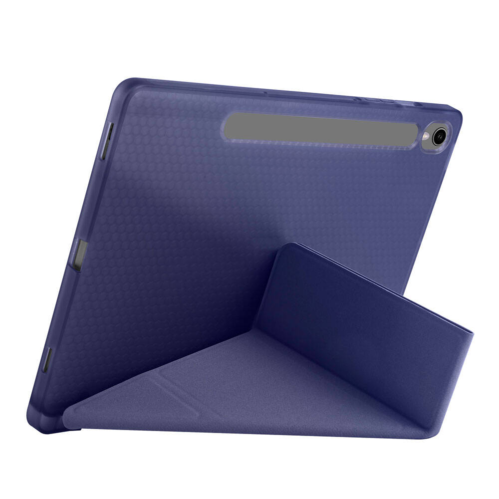 Galaxy Tab S9 FE Kılıf Zore Tri Folding Kalem Bölmeli Standlı Kılıf Mor