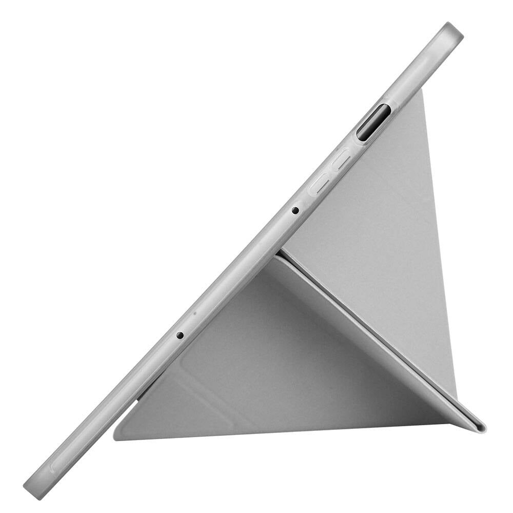 Galaxy Tab S9 FE Kılıf Zore Tri Folding Kalem Bölmeli Standlı Kılıf Gri