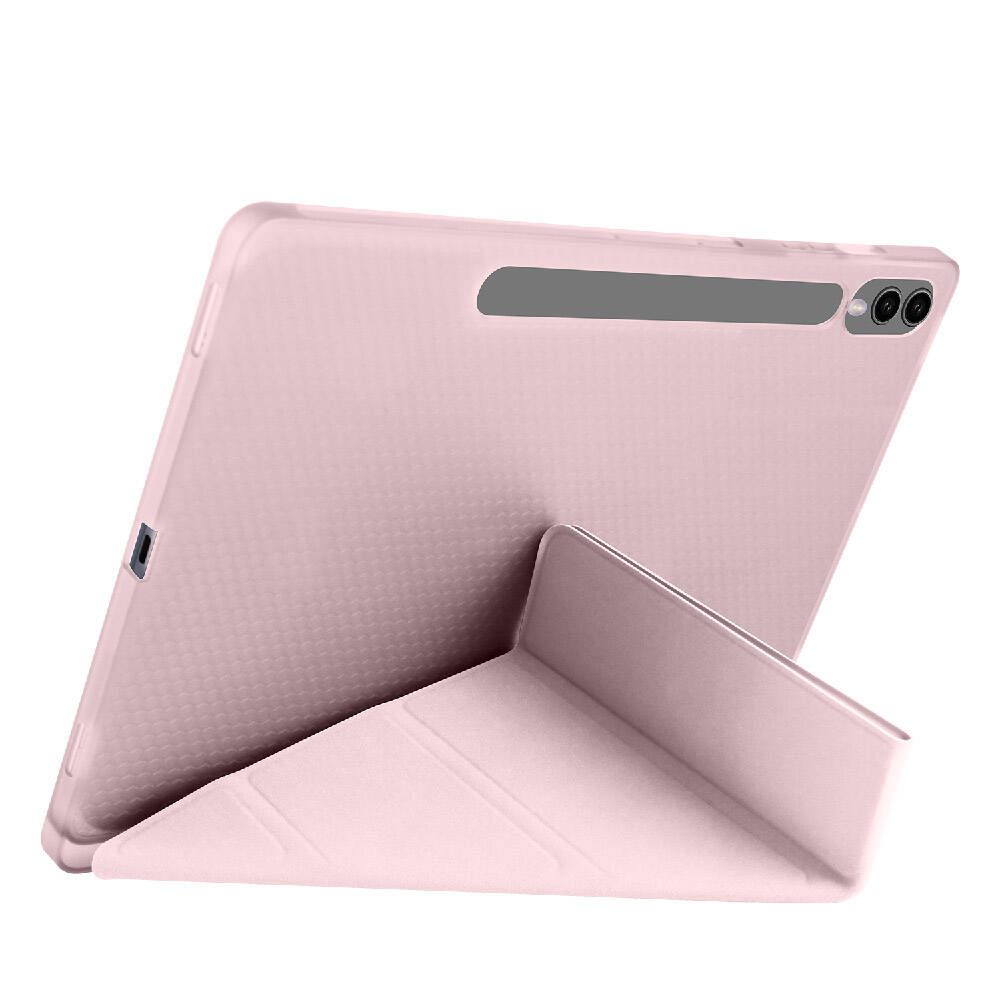 Galaxy Tab S9 FE Plus Kılıf Zore Tri Folding Kalem Bölmeli Standlı Kılıf Açık Yeşil