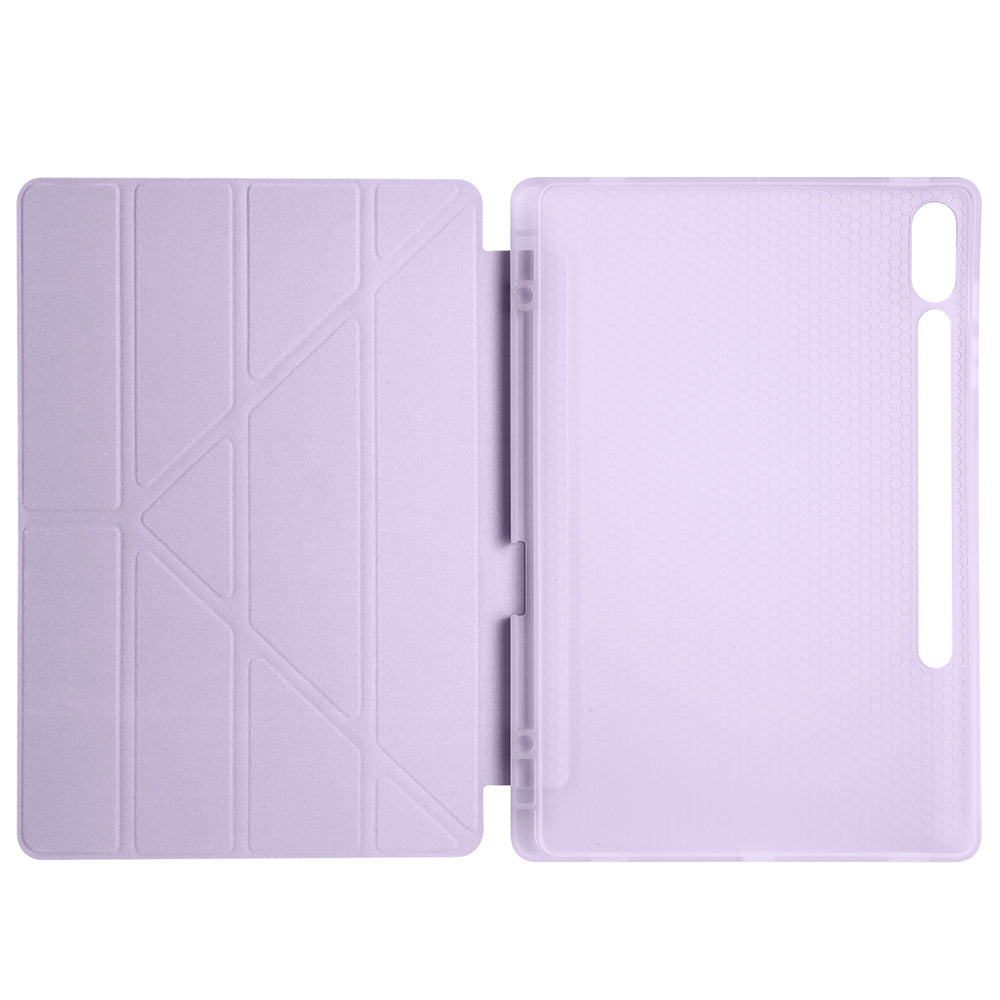 Galaxy Tab S9 FE Plus Kılıf Zore Tri Folding Kalem Bölmeli Standlı Kılıf Yeşil