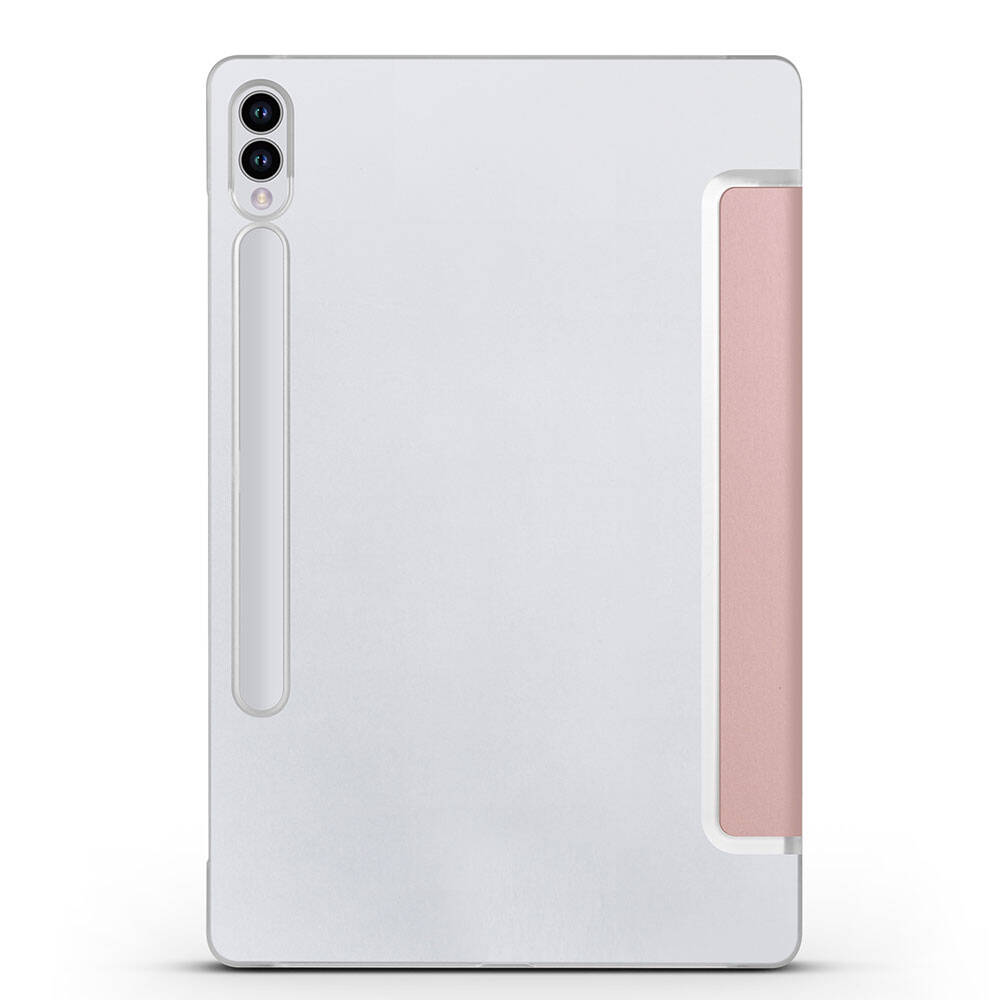 Galaxy Tab S9 FE Plus Zore Smart Cover Standlı 1-1 Kılıf Rose Gold
