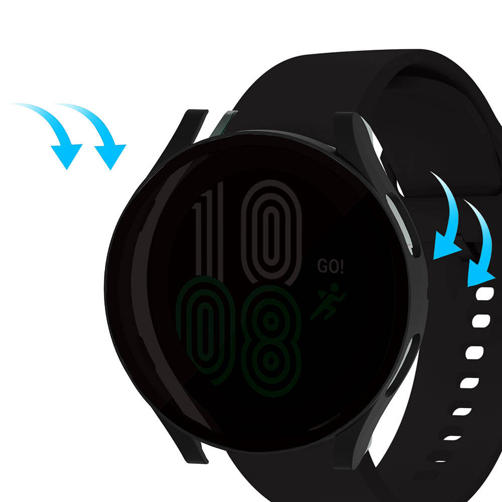 Galaxy Watch 5 40mm Sert PC Kasa ve Privacy Hayalet Ekran Koruyucu Zore Watch Gard 32 Siyah
