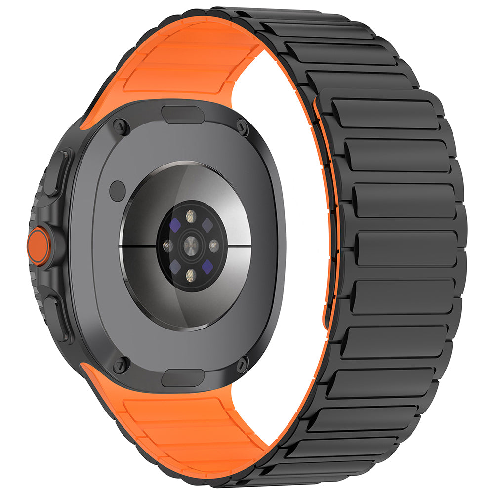 Galaxy Watch 8 Zore KRD-146 Silikon Kordon Strap Kayış Gri-Turuncu