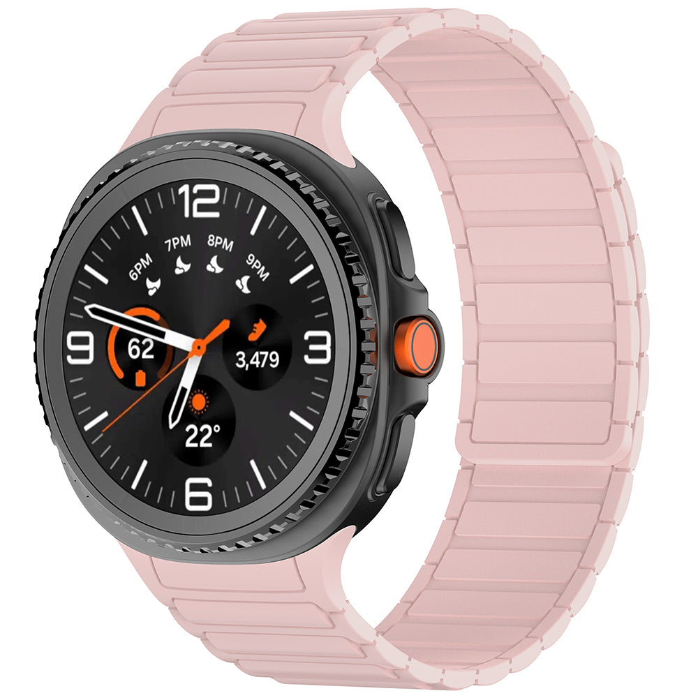 Galaxy Watch 8 Zore KRD-146 Silikon Kordon Strap Kayış Starlight-Pembe