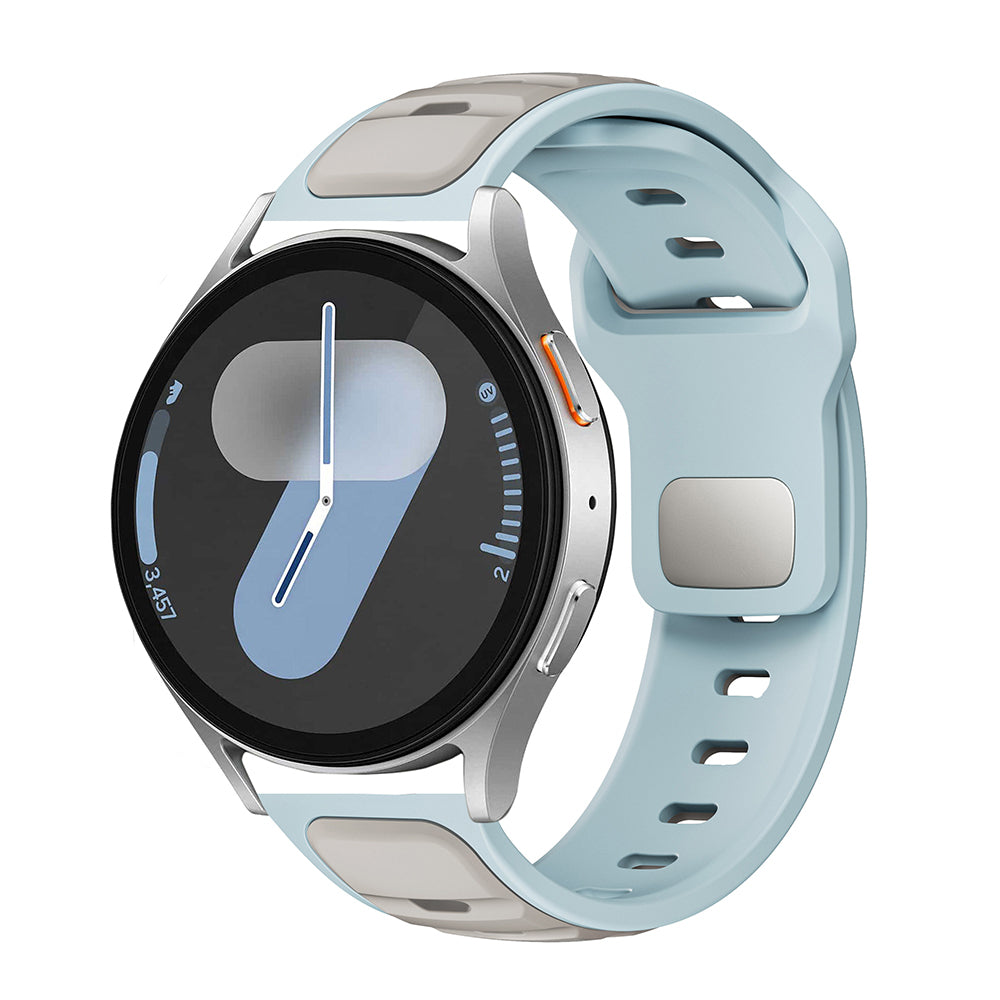 Gear S3 Zore KRD-135 22mm Silikon Kordon Strap Kayış Açık Mavi-Gri