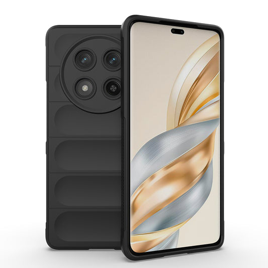 Honor Magic  7 Lite Kılıf Esnek TPU Oyuklu Arka Yüzey Tasarımlı Zore Etnik Silikon Kapak Siyah