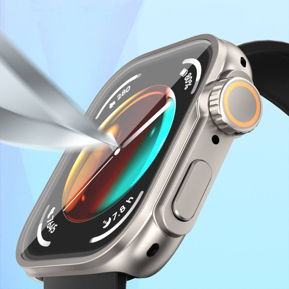 Huawei Watch Fit 3 to Apple Watch Ultra 49mm Kasa Dönüştürücü ve Ekran Koruyucu Zore Watch Gard 33 Gold