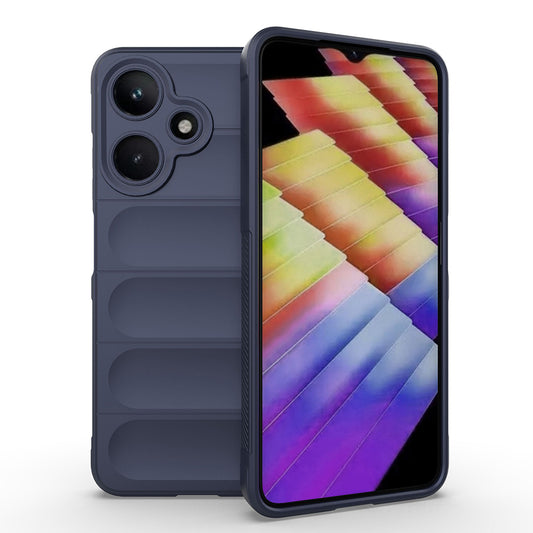 İnfinix Hot 30i Kılıf Esnek TPU Oyuklu Arka Yüzey Tasarımlı Zore Etnik Silikon Kapak Lacivert