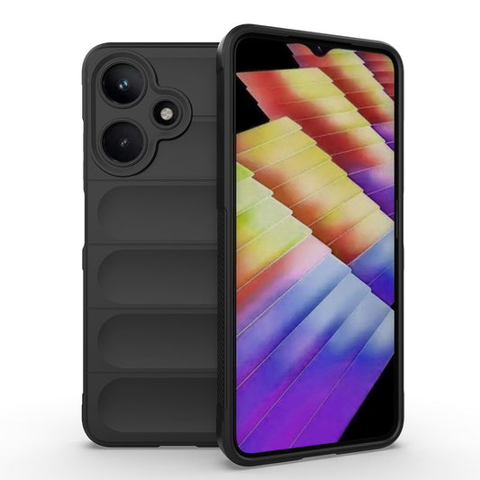 İnfinix Hot 30i Kılıf Esnek TPU Oyuklu Arka Yüzey Tasarımlı Zore Etnik Silikon Kapak Siyah