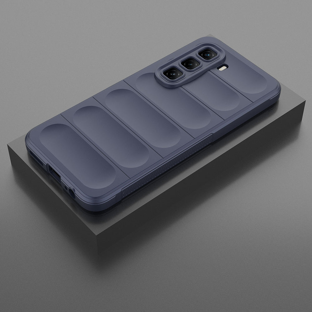 İnfinix Hot 50 4G Kılıf Esnek TPU Oyuklu Arka Yüzey Tasarımlı Zore Etnik Silikon Kapak Lacivert