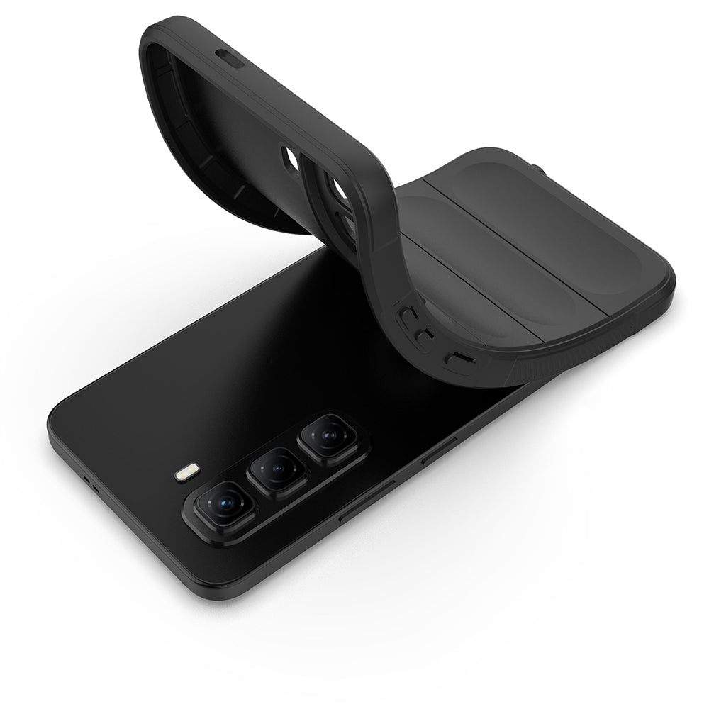 İnfinix Hot 50 4G Kılıf Esnek TPU Oyuklu Arka Yüzey Tasarımlı Zore Etnik Silikon Kapak Koyu Yeşil