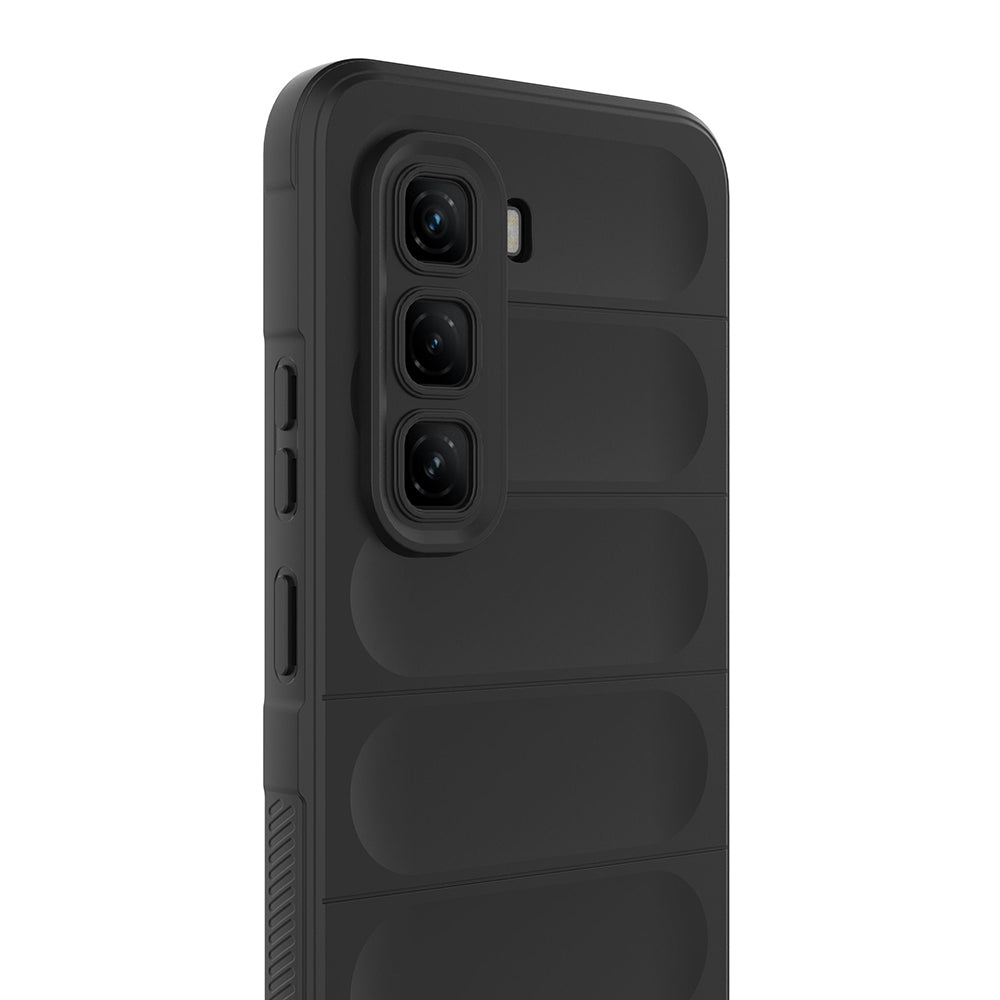 İnfinix Hot 50 4G Kılıf Esnek TPU Oyuklu Arka Yüzey Tasarımlı Zore Etnik Silikon Kapak Koyu Yeşil