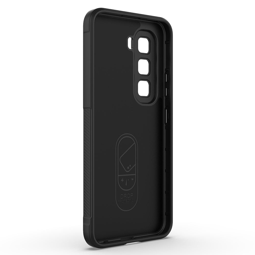 İnfinix Hot 50 4G Kılıf Esnek TPU Oyuklu Arka Yüzey Tasarımlı Zore Etnik Silikon Kapak Koyu Yeşil