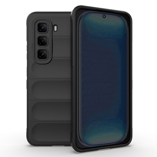 İnfinix Hot 50 Pro 4G Kılıf Esnek TPU Oyuklu Arka Yüzey Tasarımlı Zore Etnik Silikon Kapak Siyah