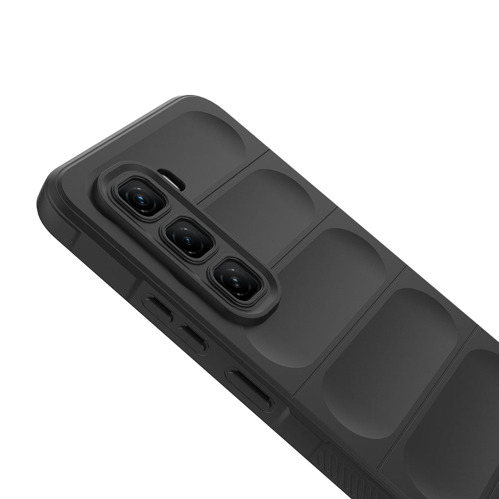 İnfinix Hot 50 Pro 4G Kılıf Esnek TPU Oyuklu Arka Yüzey Tasarımlı Zore Etnik Silikon Kapak Siyah