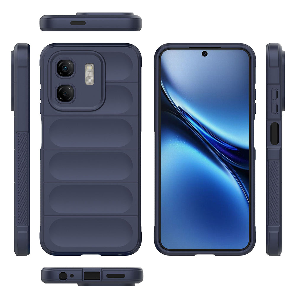 İnfinix Hot 50i 4G Kılıf Esnek TPU Oyuklu Arka Yüzey Tasarımlı Zore Etnik Silikon Kapak Lacivert