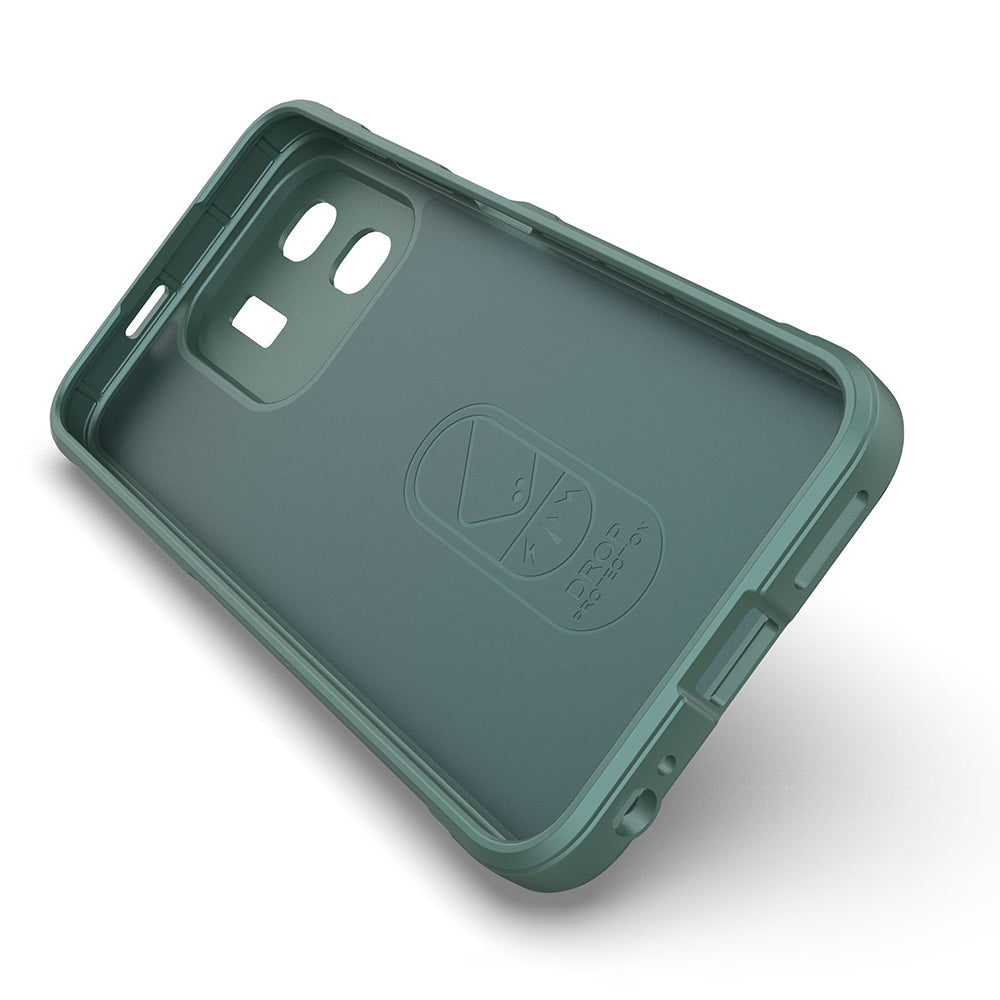 İnfinix Smart 9 Kılıf Esnek TPU Oyuklu Arka Yüzey Tasarımlı Zore Etnik Silikon Kapak Koyu Yeşil