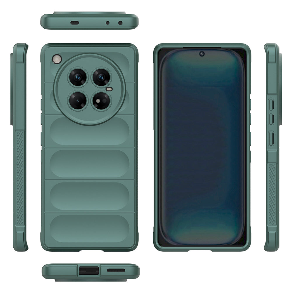 İnfinix Zero 40 5G Kılıf Esnek TPU Oyuklu Arka Yüzey Tasarımlı Zore Etnik Silikon Kapak Koyu Yeşil