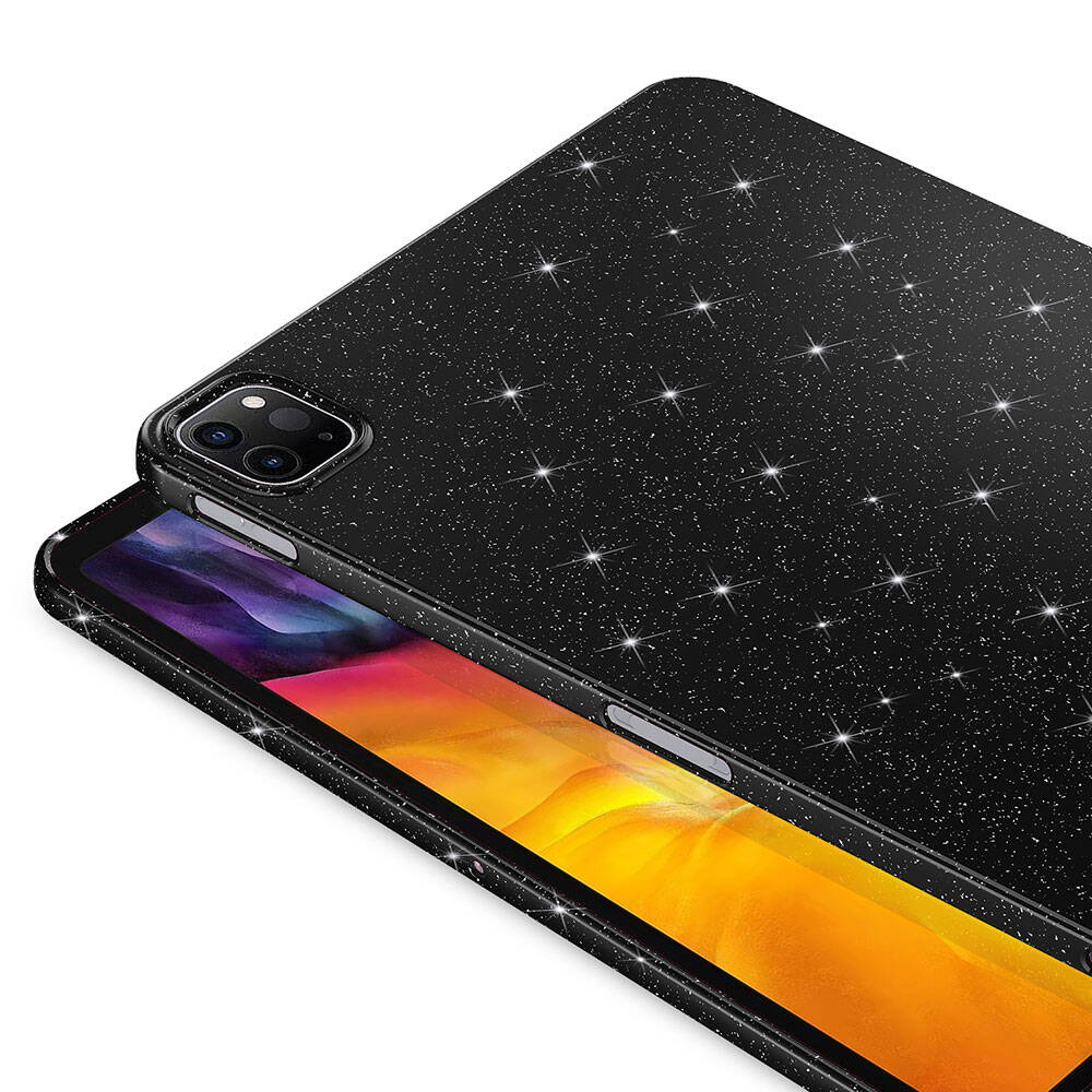 iPad Pro 11 2022 M2 Simli Parlak Görünümlü Zore Tablet Koton Kılıf Pembe Koyu