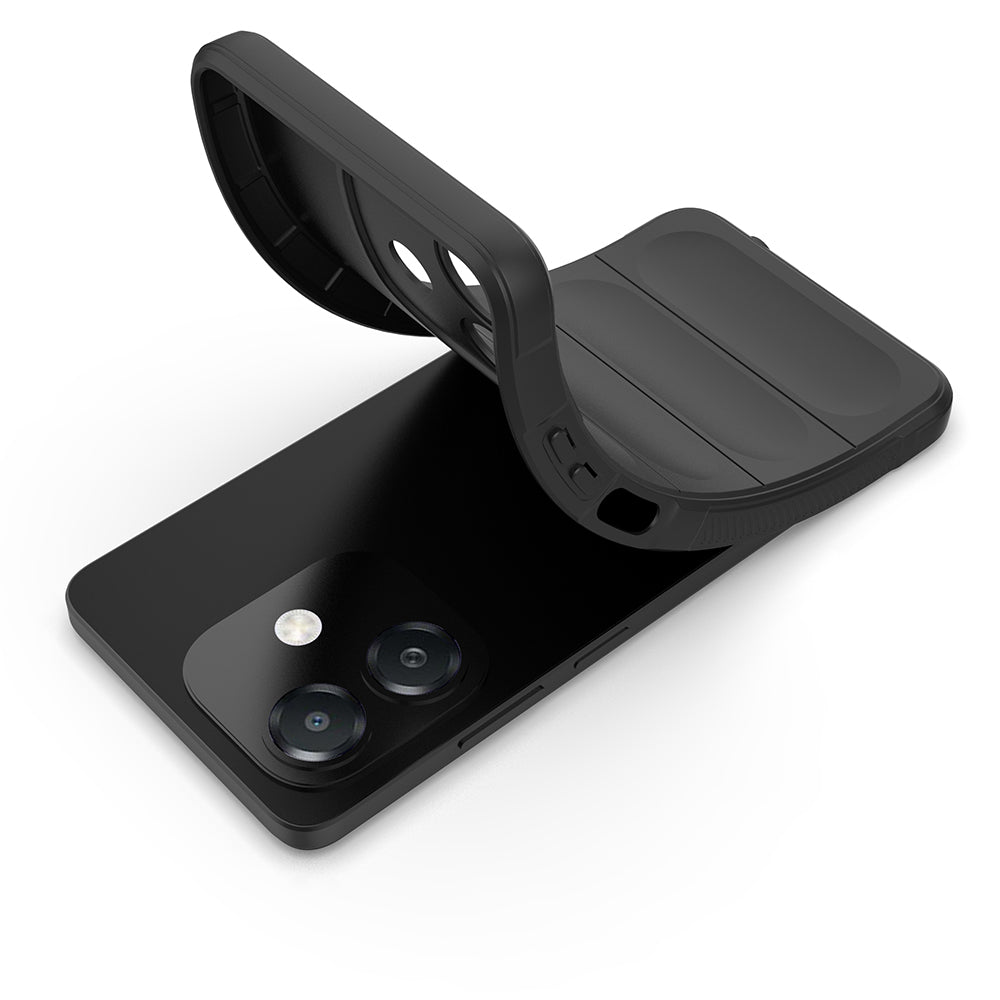 Oppo A3 Kılıf Esnek TPU Oyuklu Arka Yüzey Tasarımlı Zore Etnik Silikon Kapak Koyu Yeşil