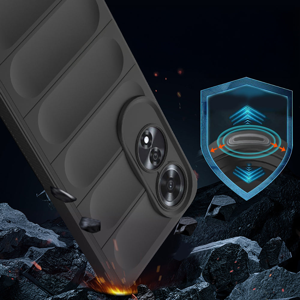 Oppo A60 Kılıf Esnek TPU Oyuklu Arka Yüzey Tasarımlı Zore Etnik Silikon Kapak Koyu Yeşil