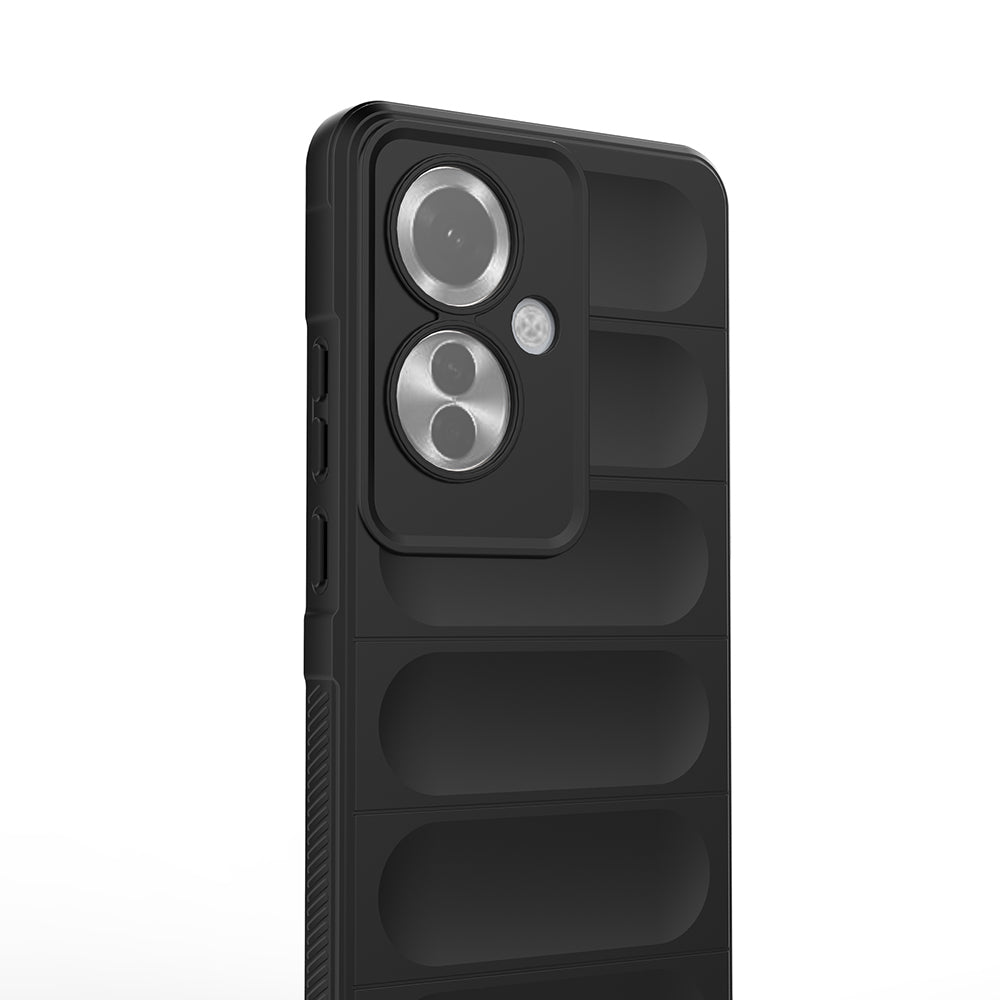 Oppo Reno 11F 5G Kılıf Esnek TPU Oyuklu Arka Yüzey Tasarımlı Zore Etnik Silikon Kapak Siyah