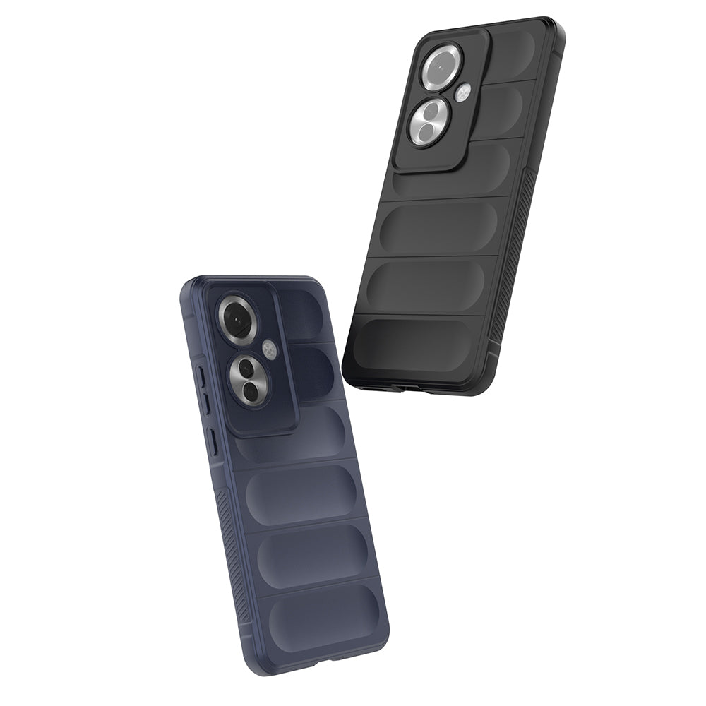 Oppo Reno 11F 5G Kılıf Esnek TPU Oyuklu Arka Yüzey Tasarımlı Zore Etnik Silikon Kapak Lacivert