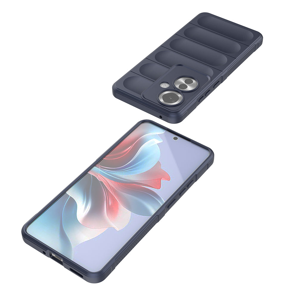 Oppo Reno 11F 5G Kılıf Esnek TPU Oyuklu Arka Yüzey Tasarımlı Zore Etnik Silikon Kapak Siyah