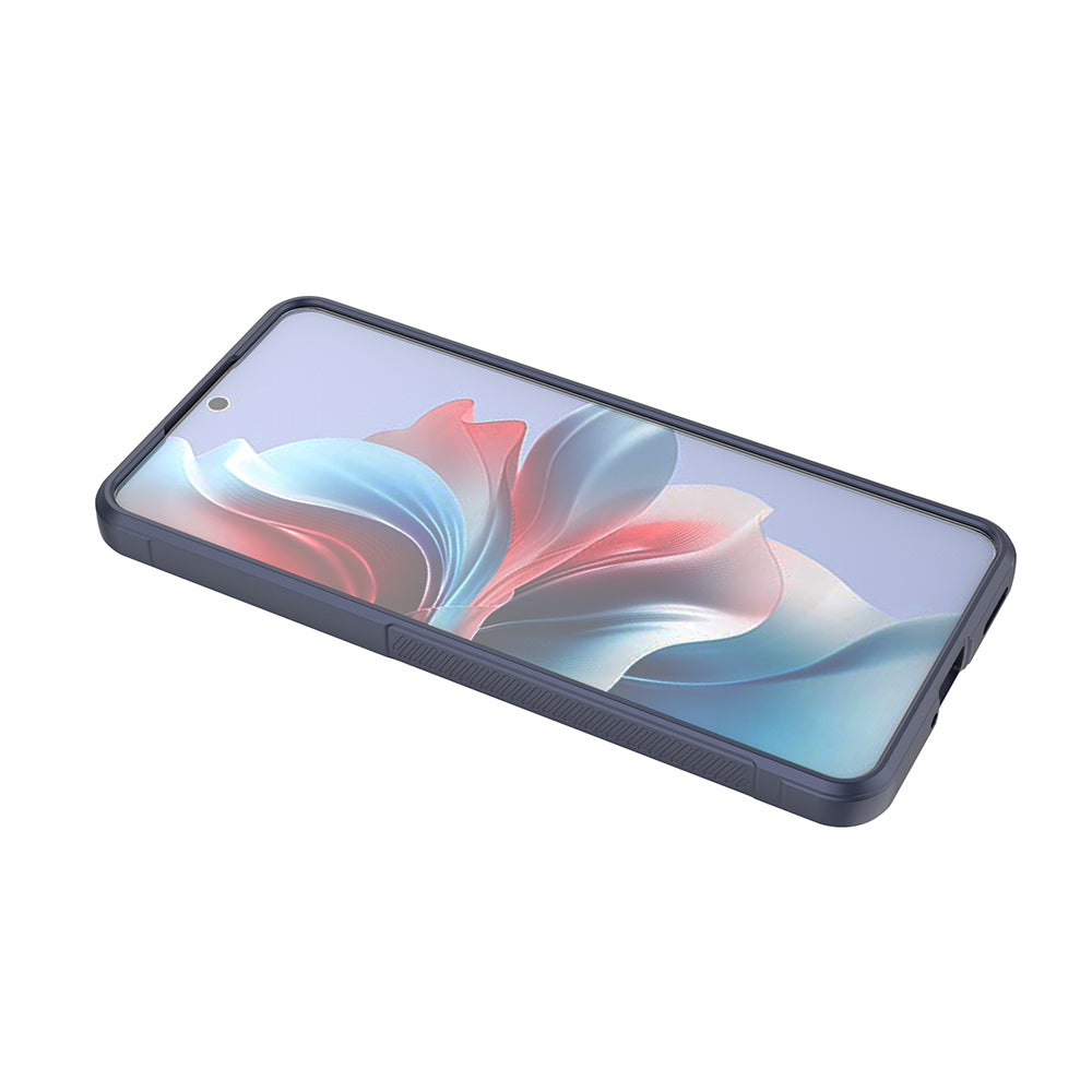 Oppo Reno 11F 5G Kılıf Esnek TPU Oyuklu Arka Yüzey Tasarımlı Zore Etnik Silikon Kapak Lacivert