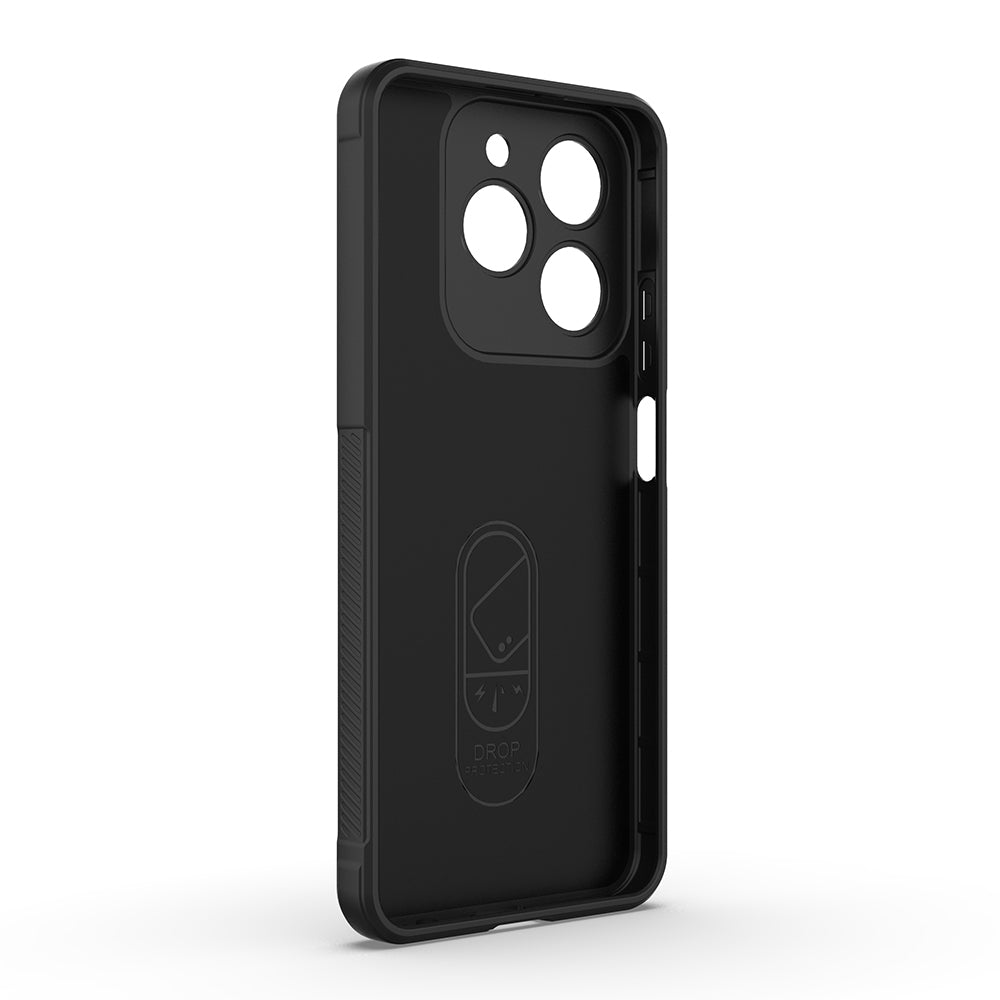 Realme C61 Kılıf Esnek TPU Oyuklu Arka Yüzey Tasarımlı Zore Etnik Silikon Kapak Koyu Yeşil