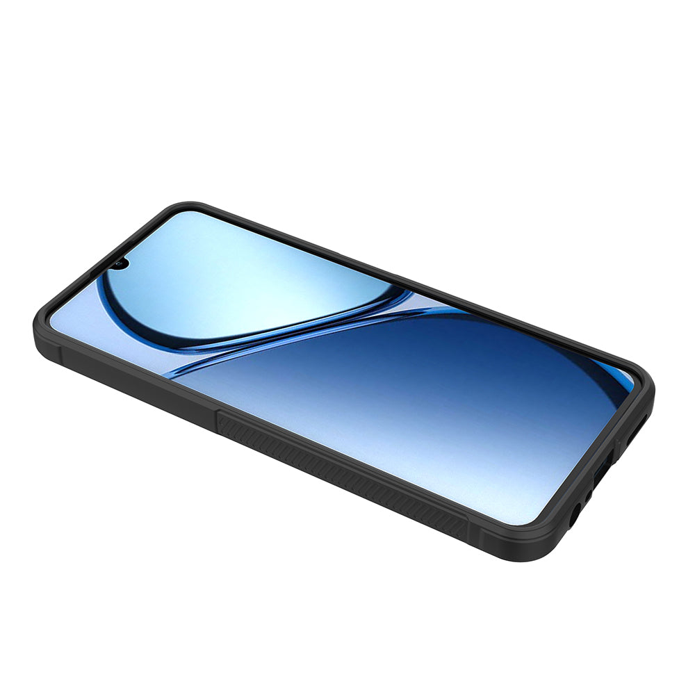 Realme C61 Kılıf Esnek TPU Oyuklu Arka Yüzey Tasarımlı Zore Etnik Silikon Kapak Siyah