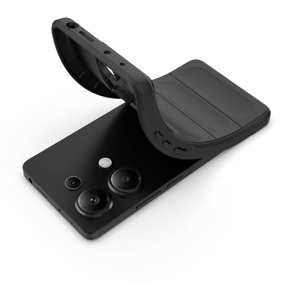 Redmi Note 13 Pro 4G Kılıf Esnek TPU Oyuklu Arka Yüzey Tasarımlı Zore Etnik Silikon Kapak Siyah