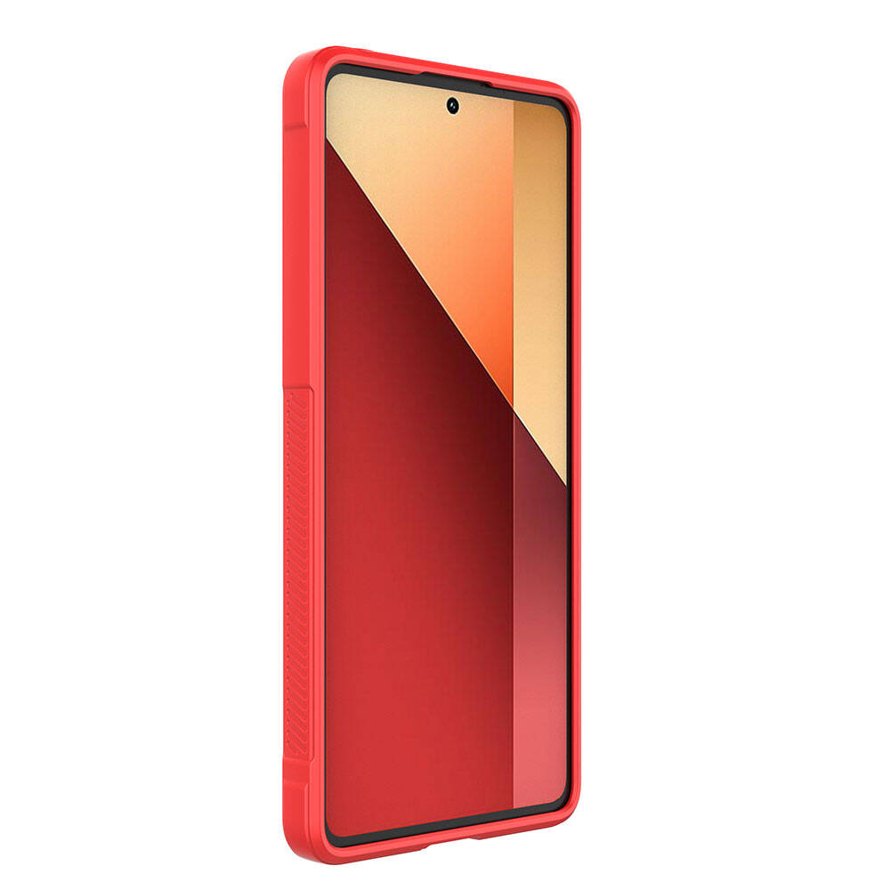 Redmi Note 13 Pro 4G Kılıf Esnek TPU Oyuklu Arka Yüzey Tasarımlı Zore Etnik Silikon Kapak Kırmızı
