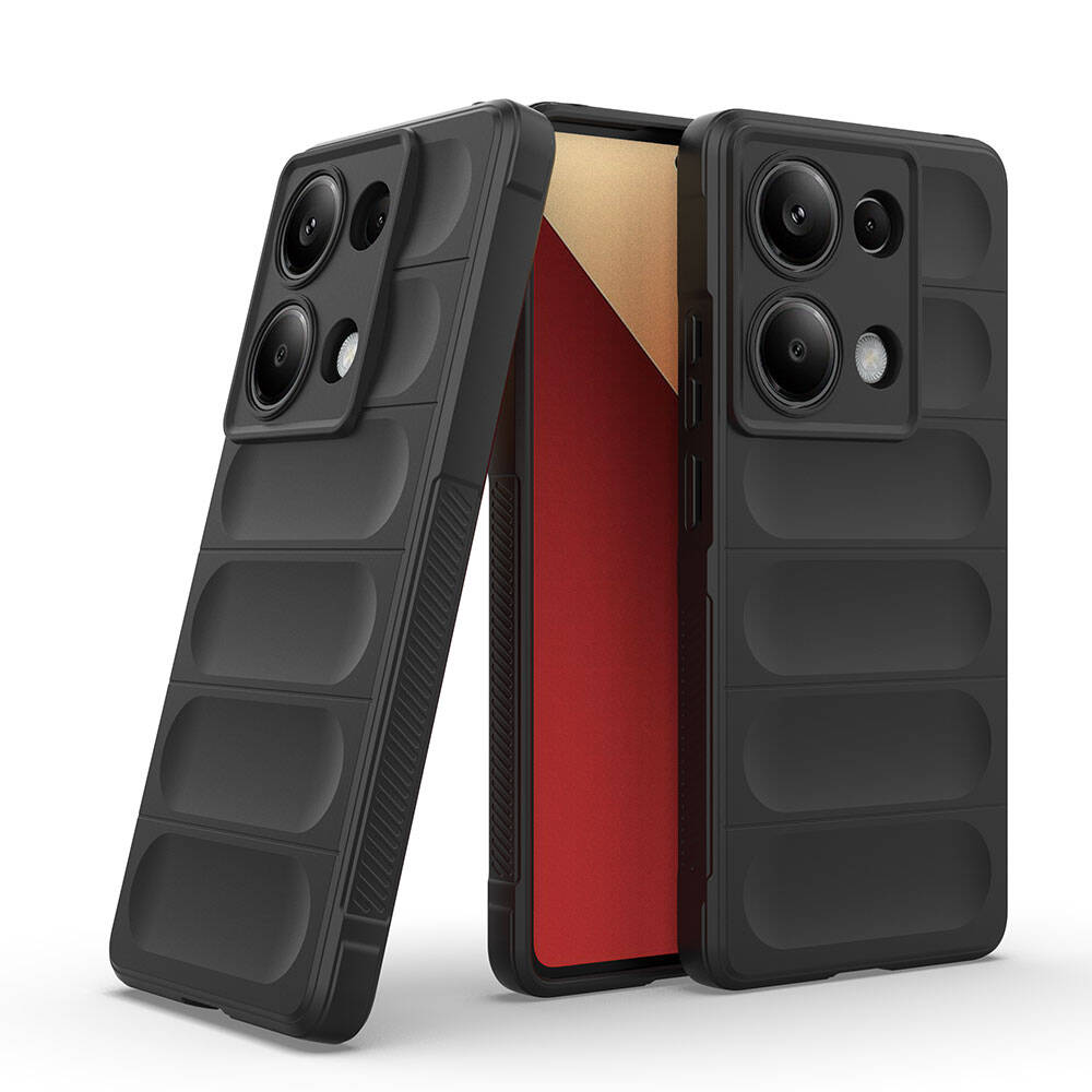 Redmi Note 13 Pro 4G Kılıf Esnek TPU Oyuklu Arka Yüzey Tasarımlı Zore Etnik Silikon Kapak Kırmızı