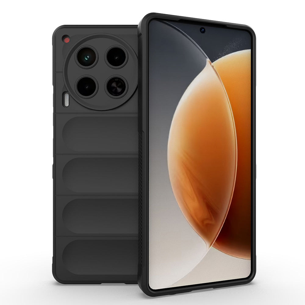 Tecno Camon 30 4G Kılıf Esnek TPU Oyuklu Arka Yüzey Tasarımlı Zore Etnik Silikon Kapak Siyah