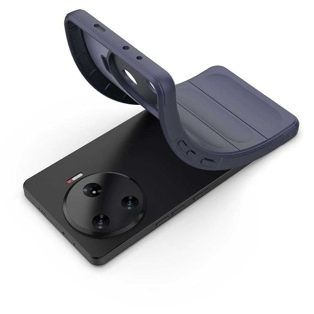 Tecno Camon 30 Pro 5G Kılıf Esnek TPU Oyuklu Arka Yüzey Tasarımlı Zore Etnik Silikon Kapak Koyu Yeşil