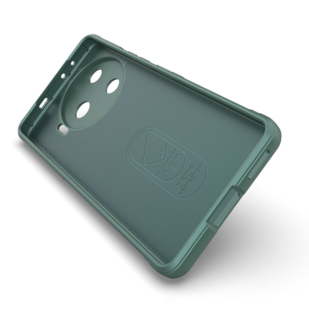 Tecno Camon 30 Pro 5G Kılıf Esnek TPU Oyuklu Arka Yüzey Tasarımlı Zore Etnik Silikon Kapak Koyu Yeşil