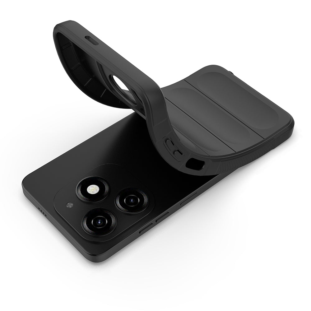 Tecno Spark 20 Kılıf Esnek TPU Oyuklu Arka Yüzey Tasarımlı Zore Etnik Silikon Kapak Koyu Yeşil