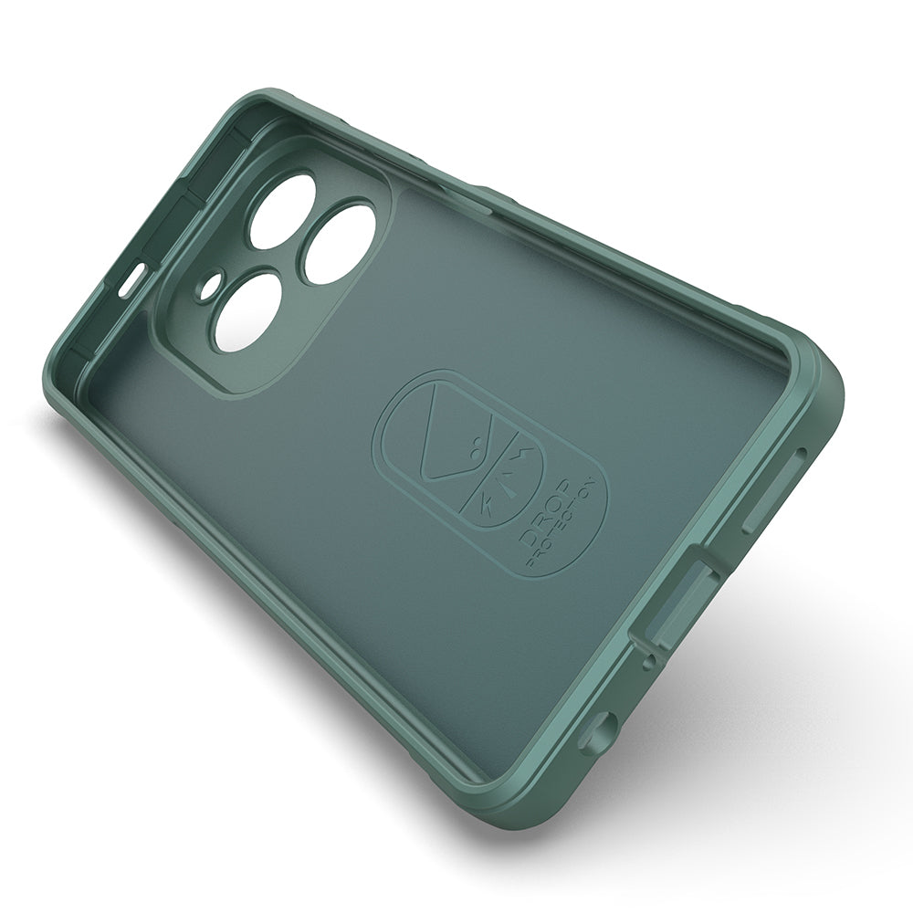 Tecno Spark 20 Pro 4G Kılıf Esnek TPU Oyuklu Arka Yüzey Tasarımlı Zore Etnik Silikon Kapak Koyu Yeşil