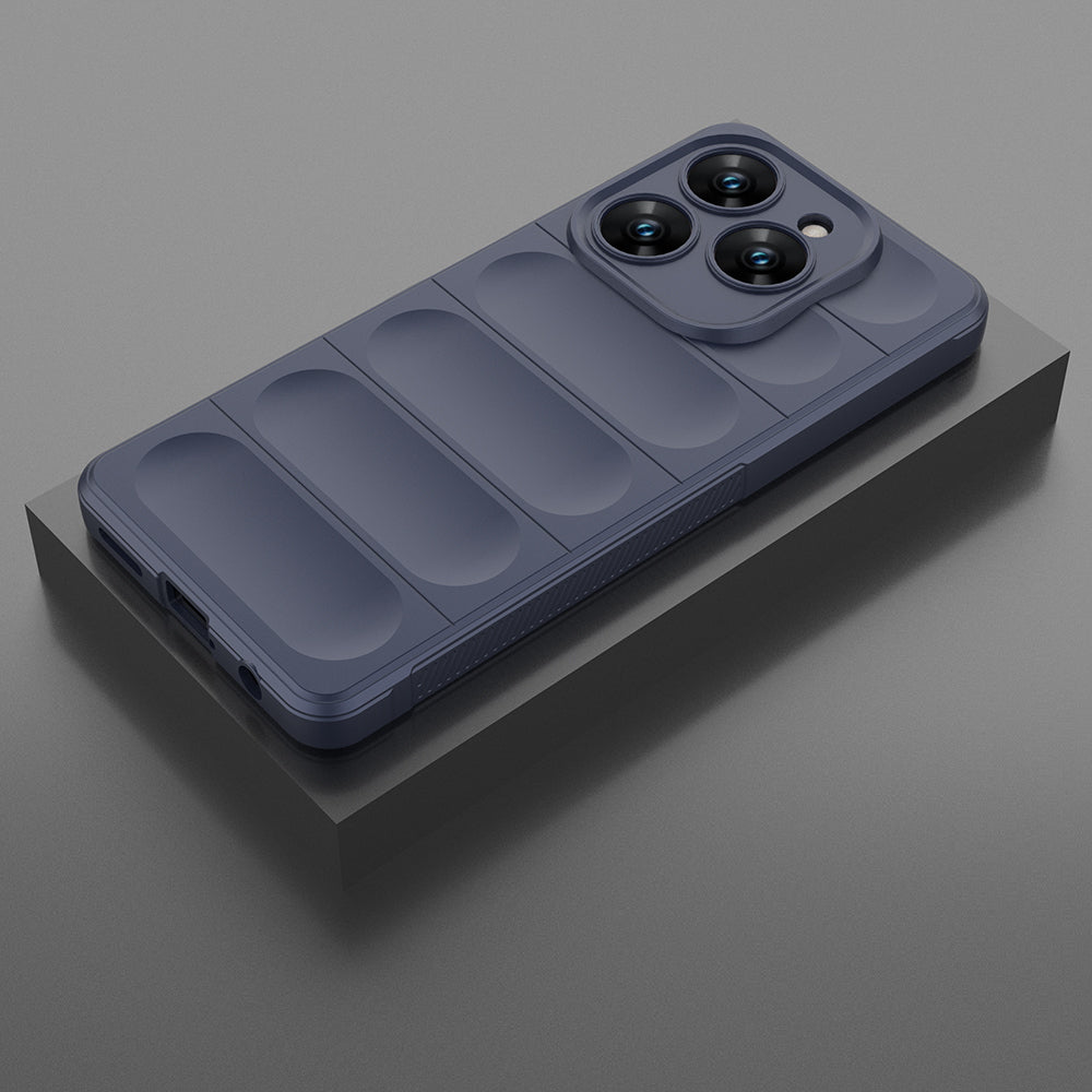 Tecno Spark 20 Pro 4G Kılıf Esnek TPU Oyuklu Arka Yüzey Tasarımlı Zore Etnik Silikon Kapak Siyah