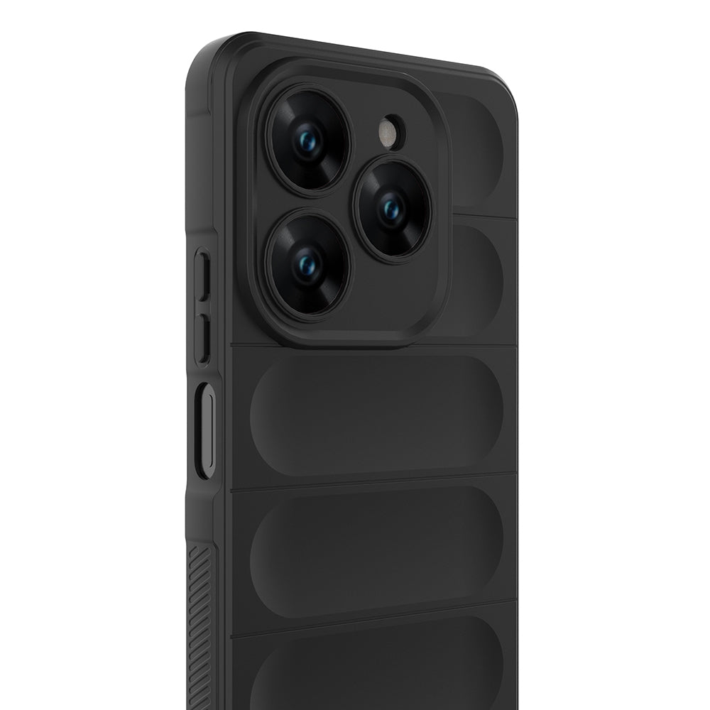 Tecno Spark 20 Pro 4G Kılıf Esnek TPU Oyuklu Arka Yüzey Tasarımlı Zore Etnik Silikon Kapak Lacivert