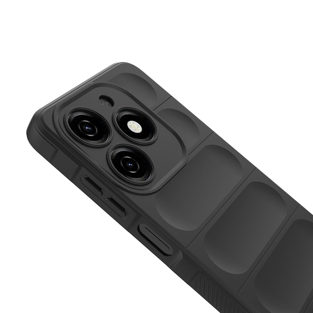 Tecno Spark 20C Kılıf Esnek TPU Oyuklu Arka Yüzey Tasarımlı Zore Etnik Silikon Kapak Koyu Yeşil