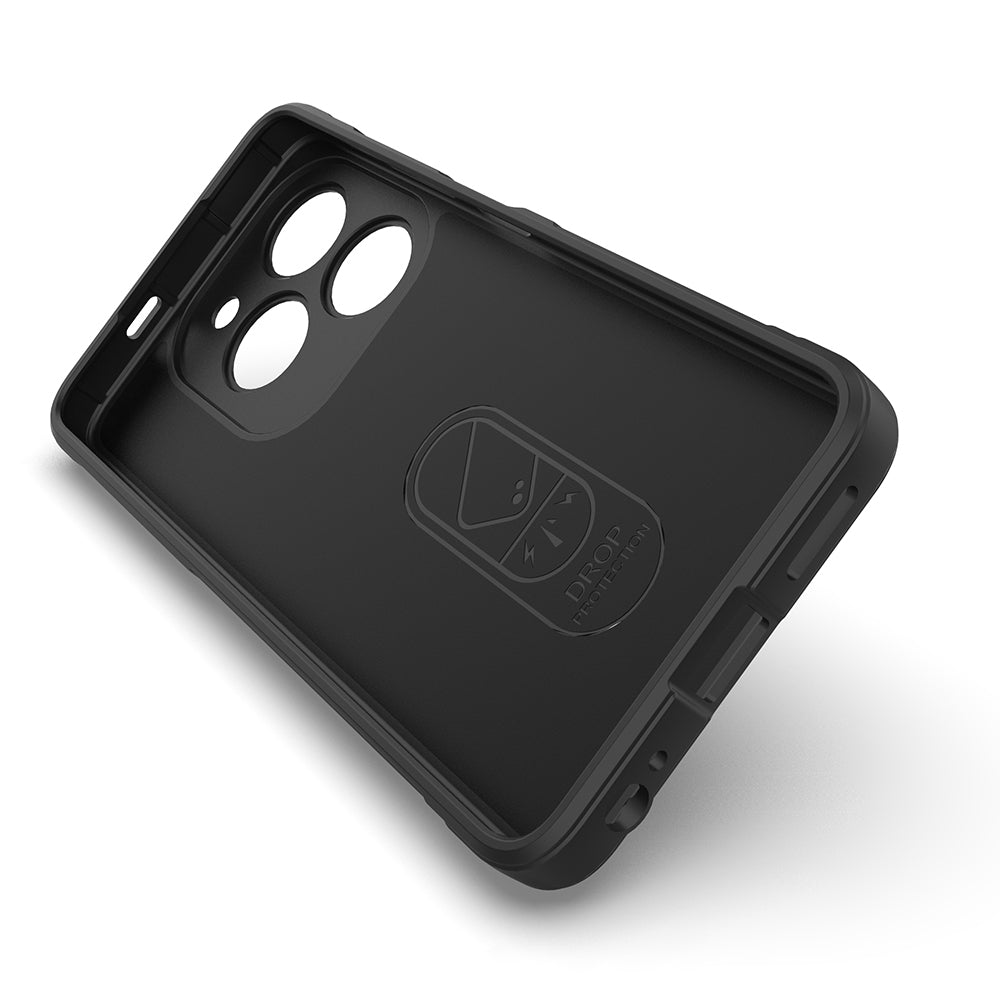 Tecno Spark 20C Kılıf Esnek TPU Oyuklu Arka Yüzey Tasarımlı Zore Etnik Silikon Kapak Siyah