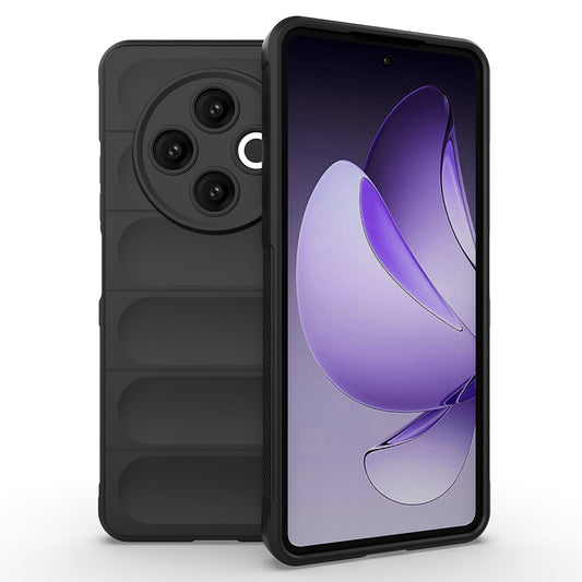 Tecno Spark 30 4G Kılıf Esnek TPU Oyuklu Arka Yüzey Tasarımlı Zore Etnik Silikon Kapak Siyah