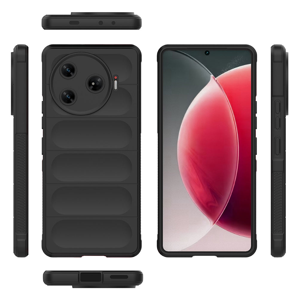 Tecno Spark 30 Pro Kılıf Esnek TPU Oyuklu Arka Yüzey Tasarımlı Zore Etnik Silikon Kapak Lacivert