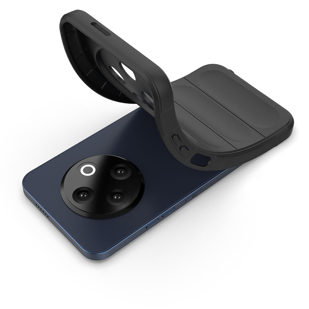 Tecno Spark 30C 4G Kılıf Esnek TPU Oyuklu Arka Yüzey Tasarımlı Zore Etnik Silikon Kapak Koyu Yeşil